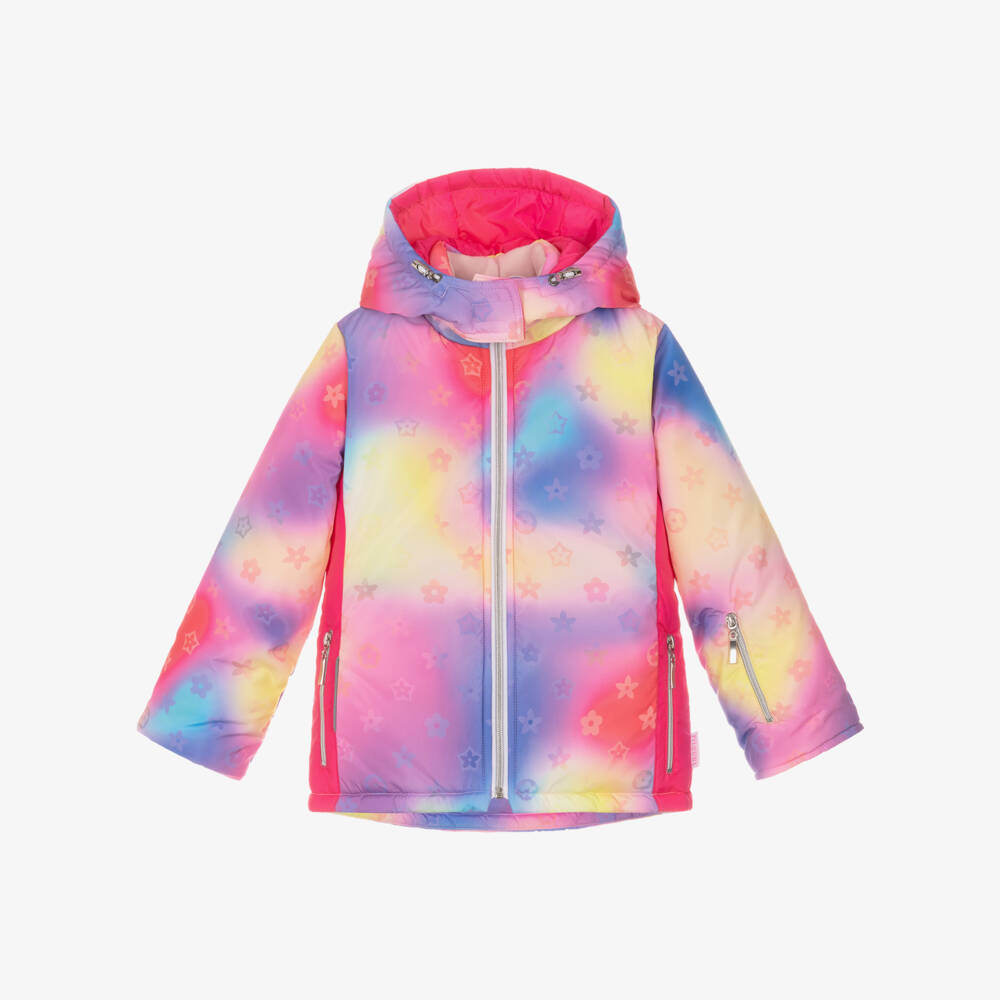 Pilguni-Girls Pink Tie-Dye Technical Ski Jacket | Childrensalon Outlet