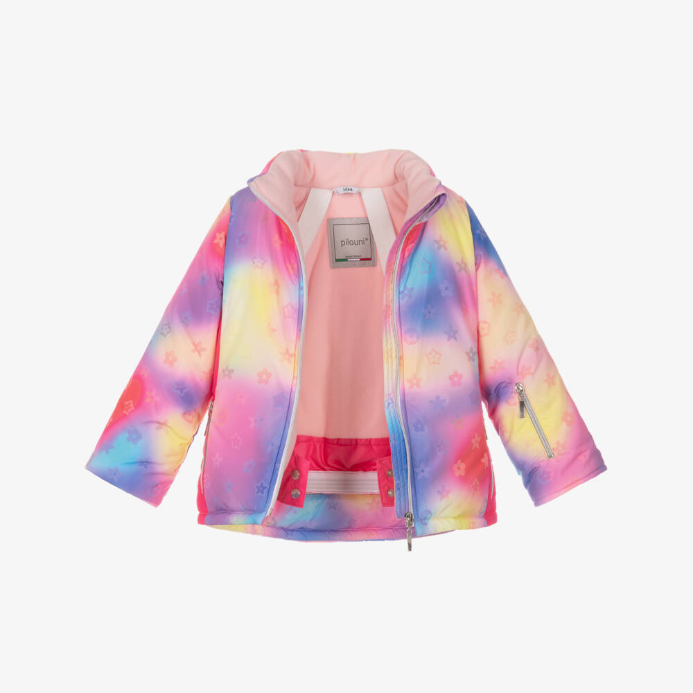 Pilguni-Girls Pink Tie-Dye Technical Ski Jacket | Childrensalon Outlet