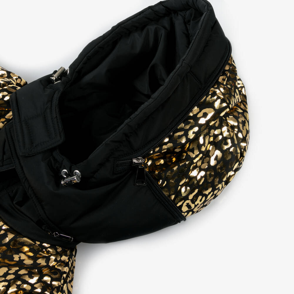 Pilguni-Girls Shiny Gold Leopard Ski Coat | Childrensalon Outlet