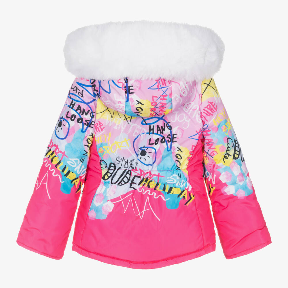Pilguni-Girls Vibrant Graffiti Ski Coat | Childrensalon Outlet