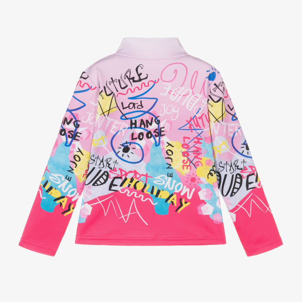 Pilguni-Girls Vibrant Pink Zip-Up Thermal | Childrensalon Outlet