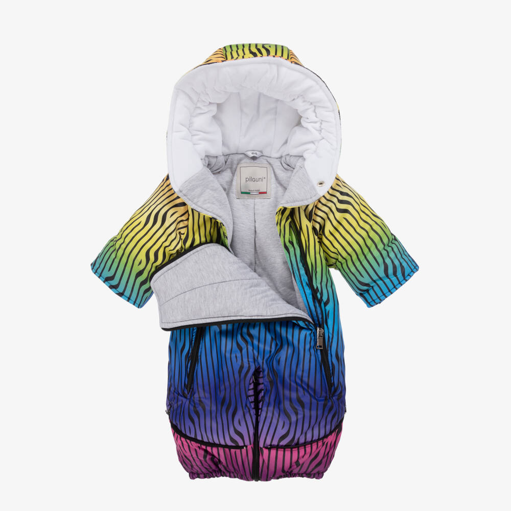 Pilguni-Girls Vibrant Stripe Convertible Snowsuit | Childrensalon Outlet