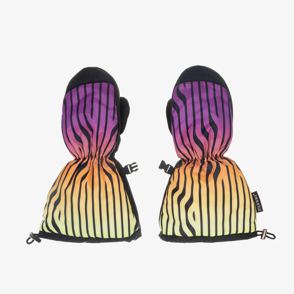 Pilguni-Girls Vibrant Stripe Ski Gloves | Childrensalon Outlet