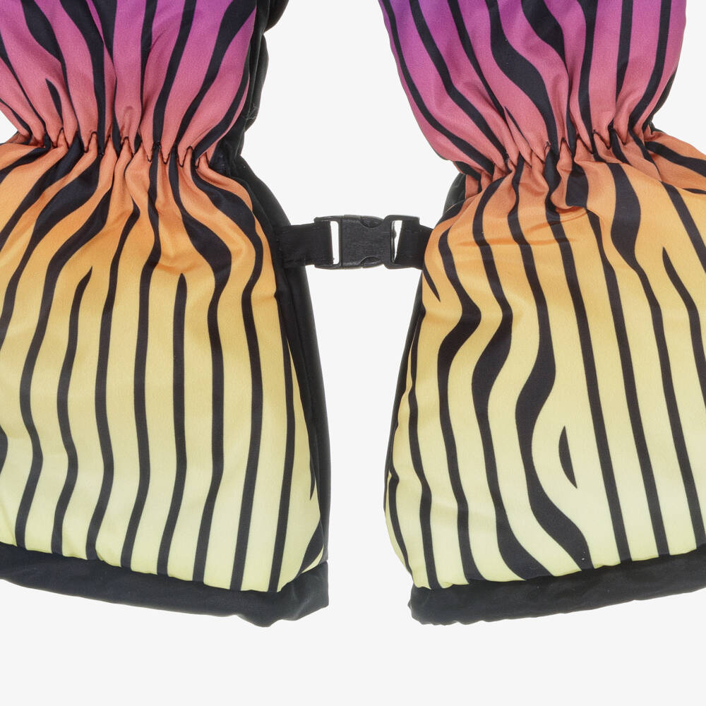 Pilguni-Girls Vibrant Stripe Ski Gloves | Childrensalon Outlet