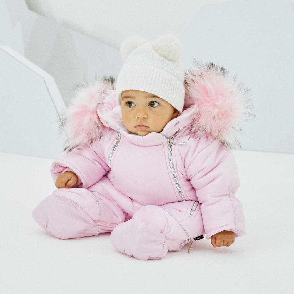 Pilguni Pink 2 in 1 Baby Snowsuit