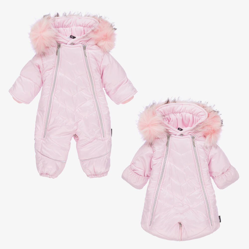 Pilguni - Rosa 2-in-1-Schneeanzug (B) | Childrensalon