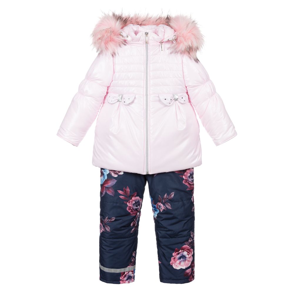 Pilguni -  Schneeanzug-Set in Pink und Blau | Childrensalon