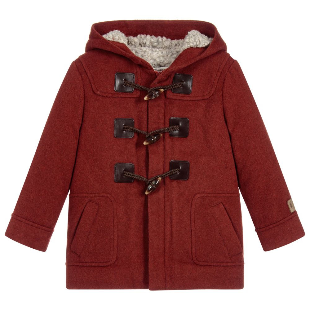 Boys red discount duffle coat