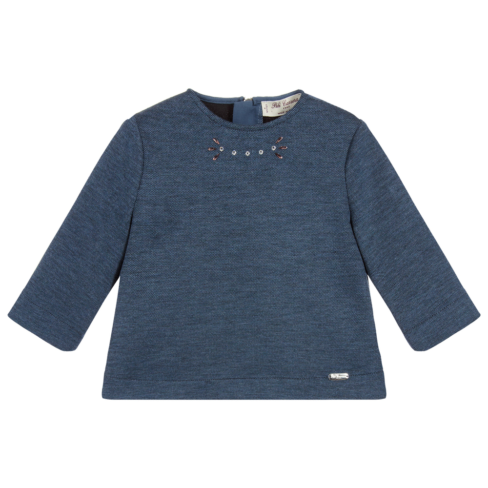 Pili Carrera - Girls Blue Sweatshirt | Childrensalon