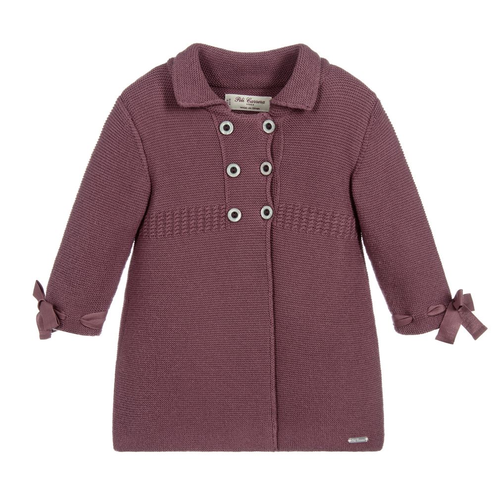 Pili Carrera - Girls Cotton Knit Pram Coat | Childrensalon