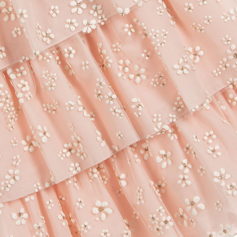 Pili Carrera-Girls Pink & Ivory Tulle Dress | Childrensalon Outlet