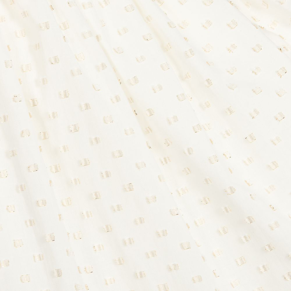 Pili Carrera-Ivory & Gold Plumeti Dress  | Childrensalon Outlet