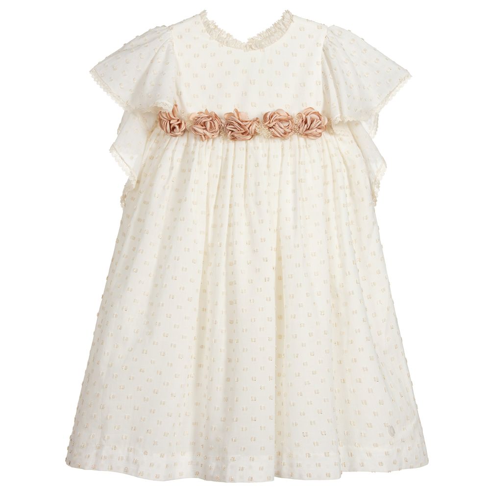 Pili Carrera Teen Girls Ivory Gold Dress Childrensalon Outlet