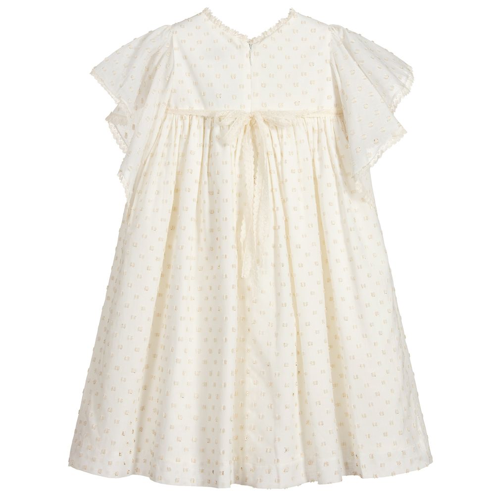 Pili carrera top christening gown