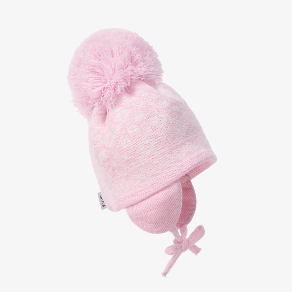 Sätila of Sweden-Pink Alice Knitted Large Pom-Pom Beanie | Childrensalon Outlet