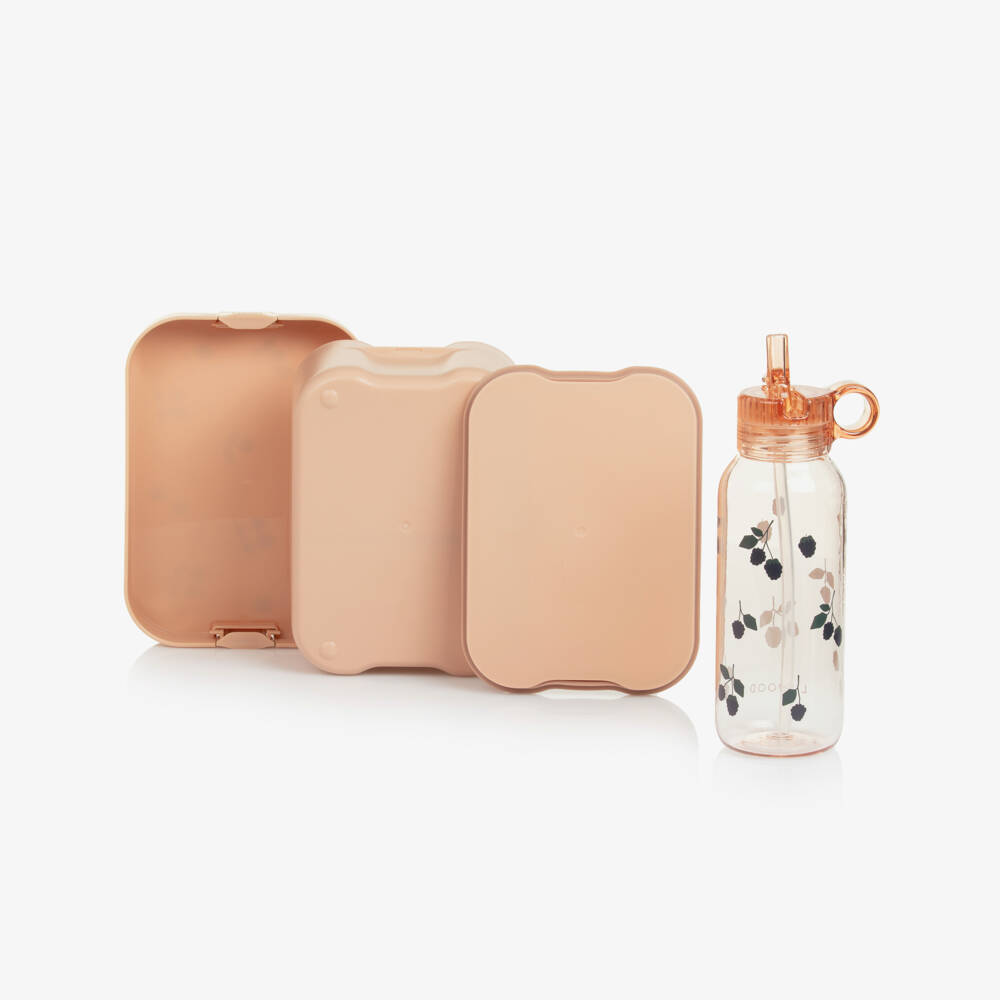 Liewood-Pink Blackberry Print Chelsey Lunchbox Set | Childrensalon Outlet