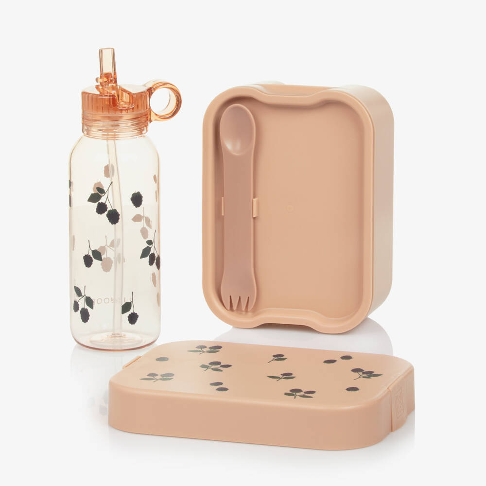 Liewood-Pink Blackberry Print Chelsey Lunchbox Set | Childrensalon Outlet