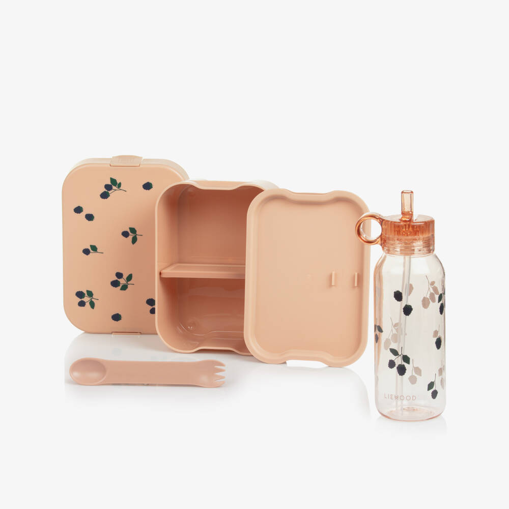 Liewood-Pink Blackberry Print Chelsey Lunchbox Set | Childrensalon Outlet