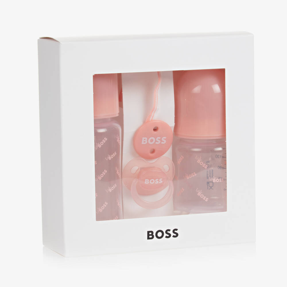 BOSS-Pink Bottle & Dummy Set | Childrensalon Outlet