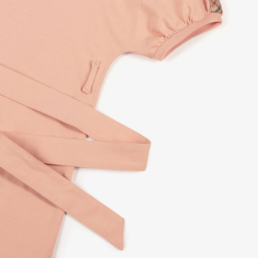 Burberry-Pink Check Tape Dress | Childrensalon Outlet