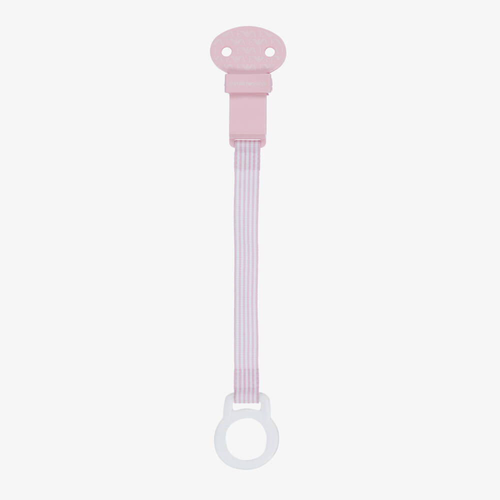 Emporio Armani-Pink Dummy & Clip Set | Childrensalon Outlet