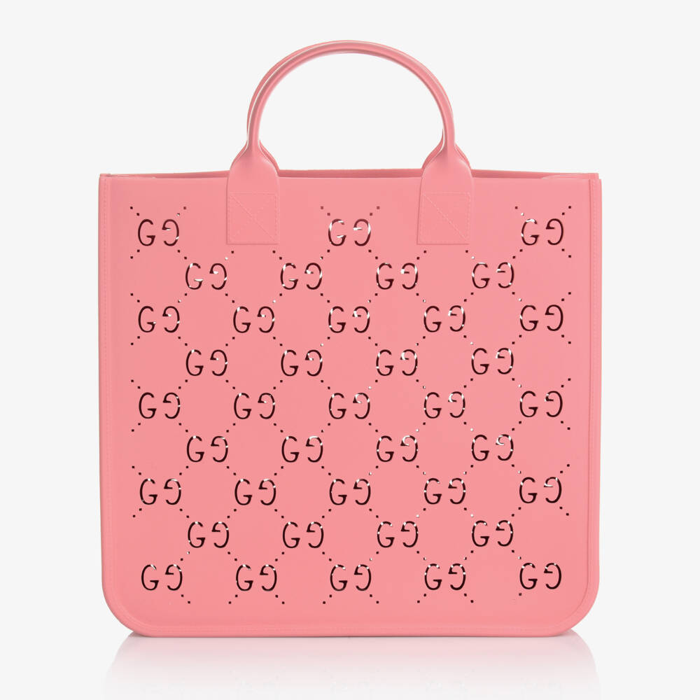 Gucci-Pink GG Rubber Tote Bag (33cm) | Childrensalon Outlet