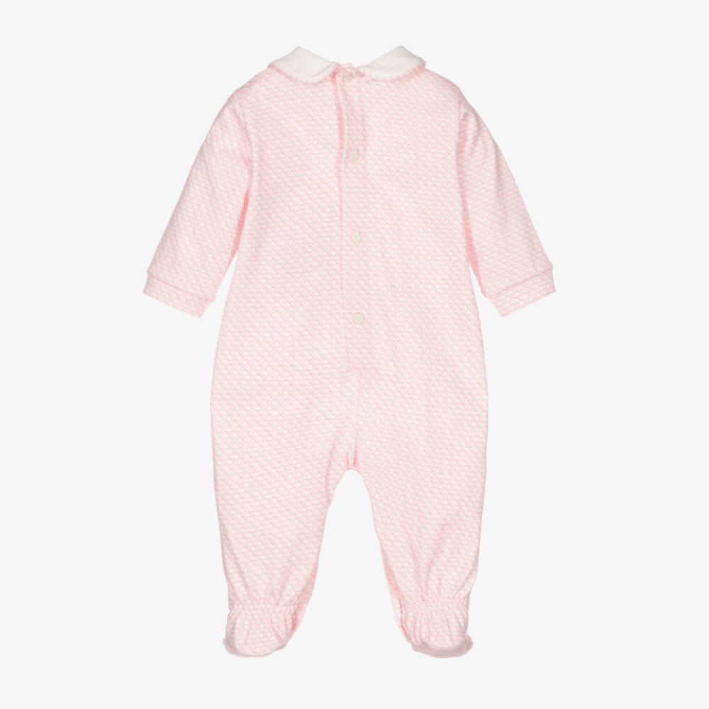 Emporio Armani-Pink & Ivory Cotton Babygrow | Childrensalon Outlet