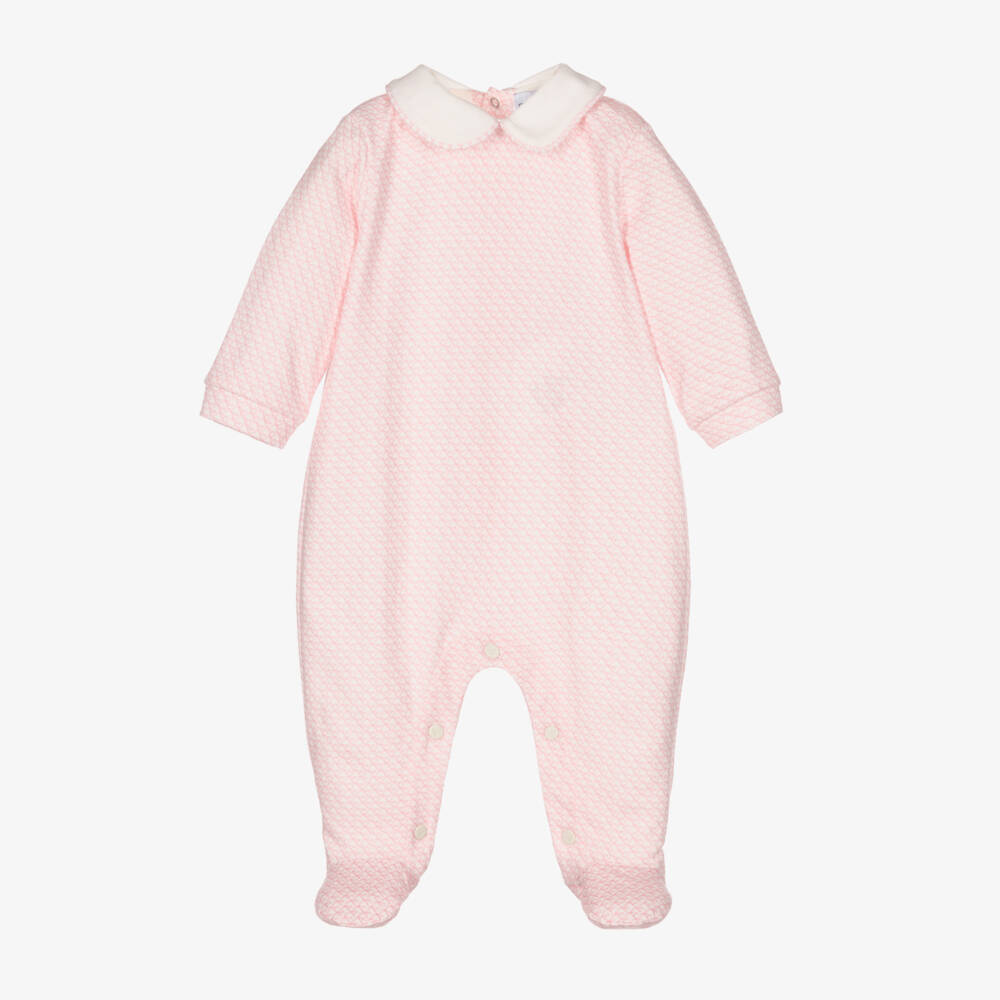 Emporio Armani-Pink & Ivory Cotton Babygrow | Childrensalon Outlet