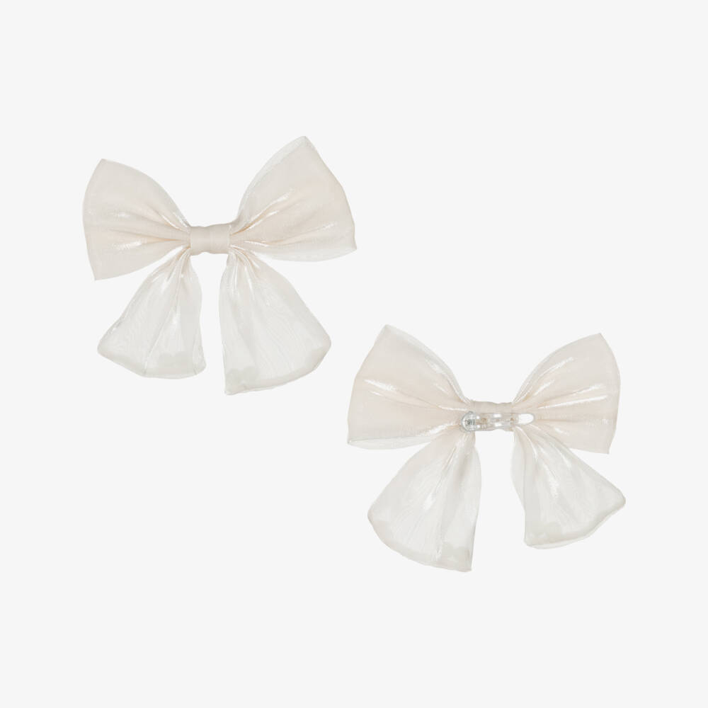 Beau KiD-Pink & Ivory Knitted Skirt Set with Satin Bow | Childrensalon Outlet