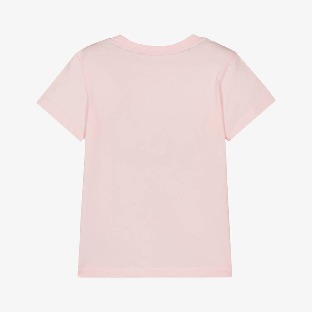 Lacoste-Pink Organic Cotton Crocodile Logo T-Shirt | Childrensalon Outlet