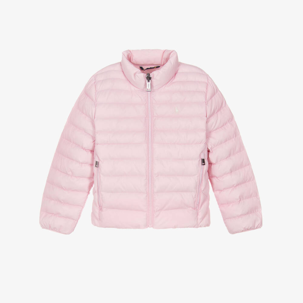 Ralph Lauren-جاكيت منفوخ خفيف وردي للبنات | Childrensalon Outlet
