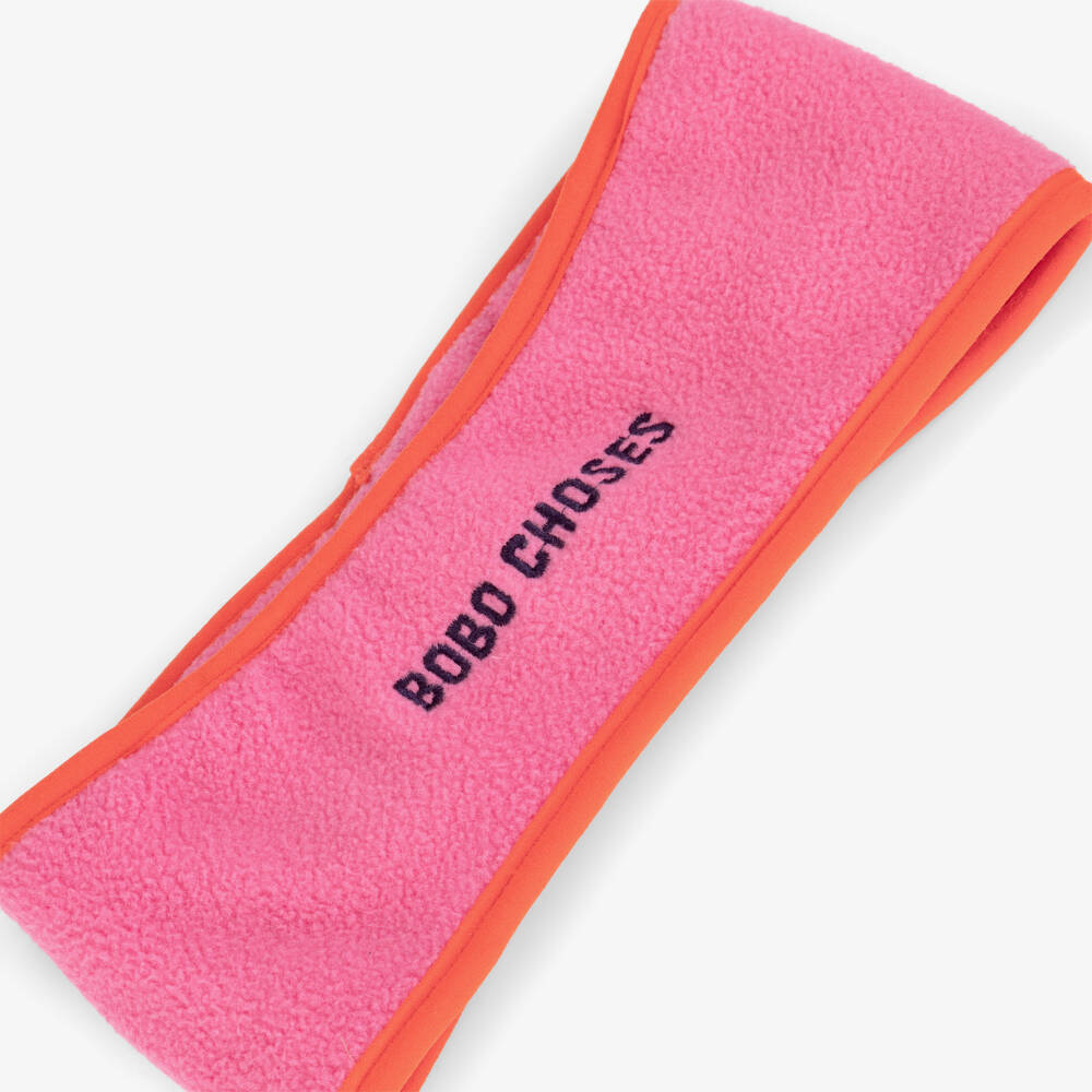 Bobo Choses-Pink Polar Fleece Ski Headband | Childrensalon Outlet
