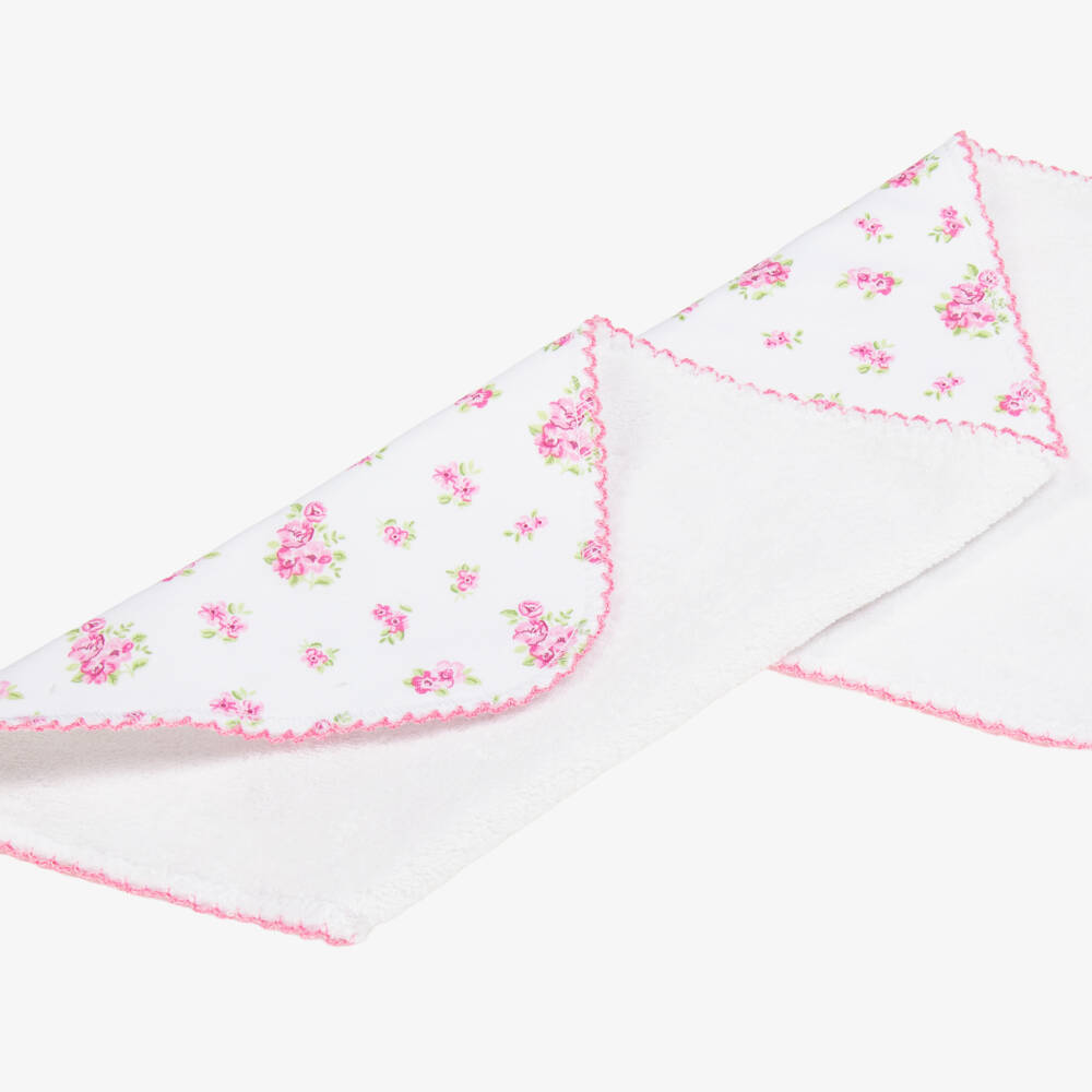 Kissy Kissy-Pink Roses and Blooms Pima Cotton Burp Cloth (48cm) | Childrensalon Outlet