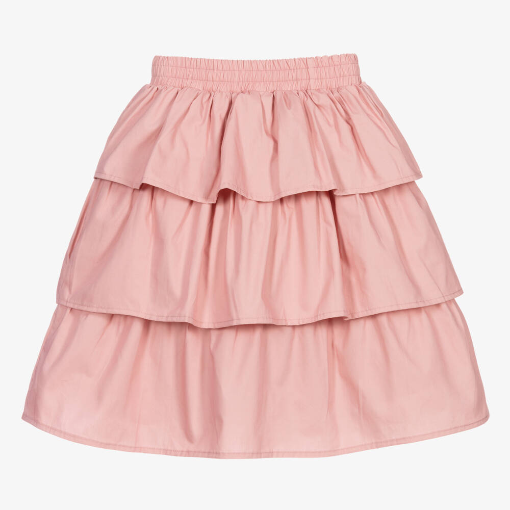 The Tiny Universe-Pink Ruffled Cotton Skirt | Childrensalon Outlet