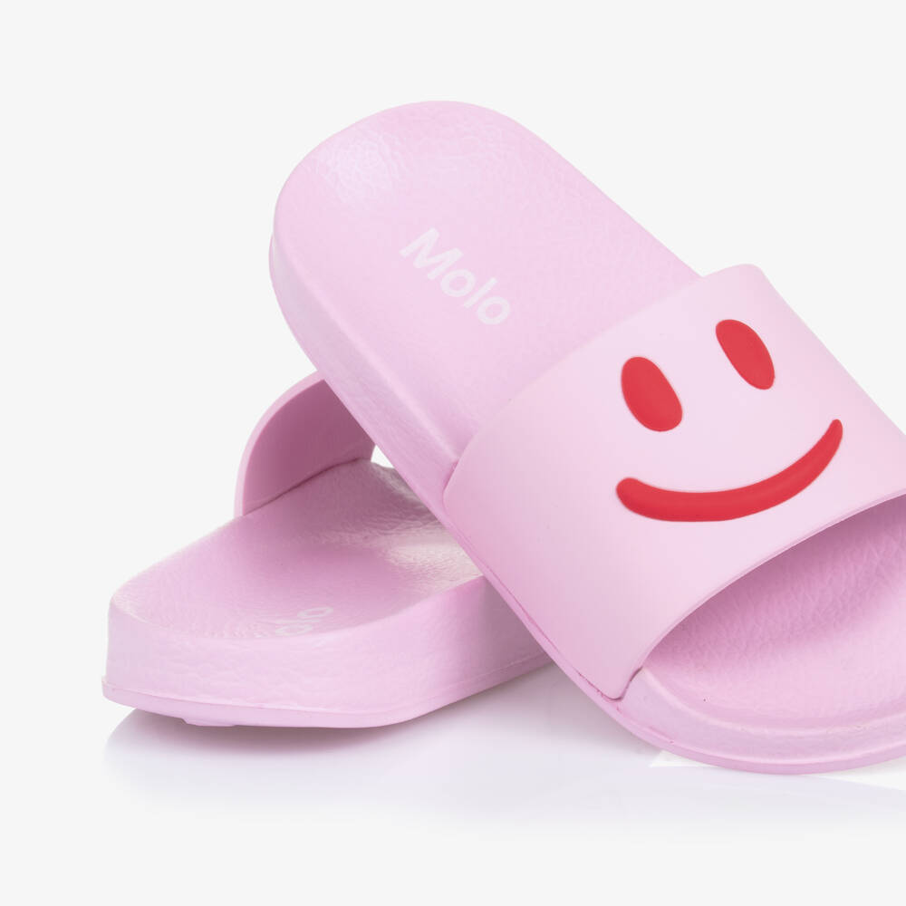 Molo-Pink Smiling Face Sliders | Childrensalon Outlet