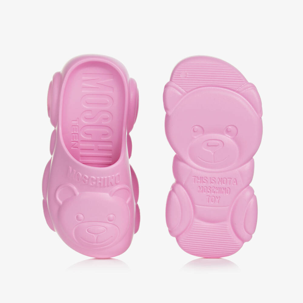 Moschino-Pink Teddy Bear Clogs | Childrensalon Outlet
