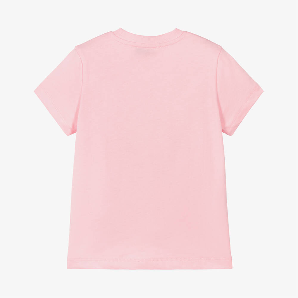 Moschino-Pink Teddy Bear Logo Cotton T-Shirt | Childrensalon Outlet