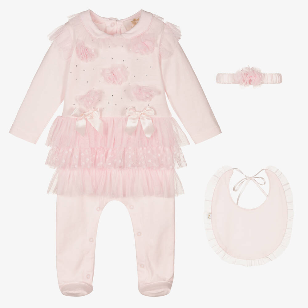 Caramelo Kids-Комплект для девочек розовый из тюля с оборками | Childrensalon Outlet