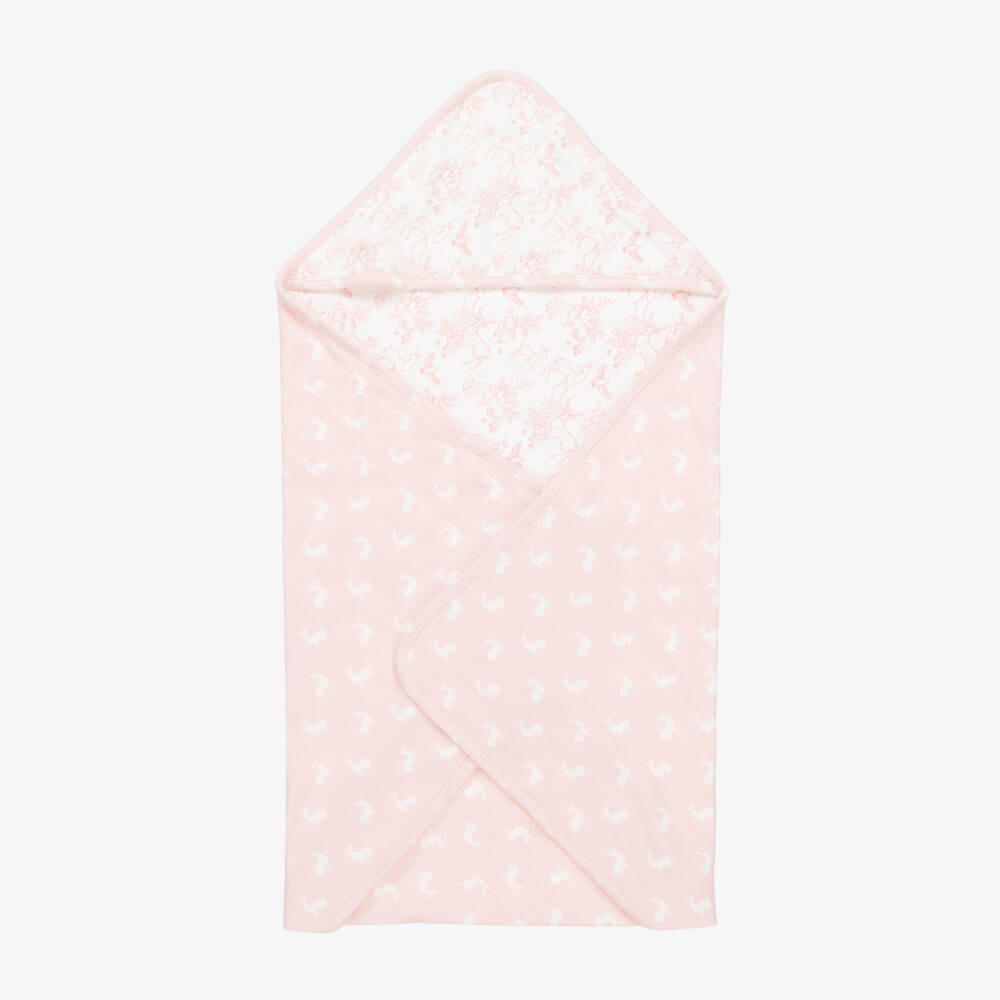The Little Tailor-Pink Woodland Print Reversible Blanket (69cm) | Childrensalon Outlet