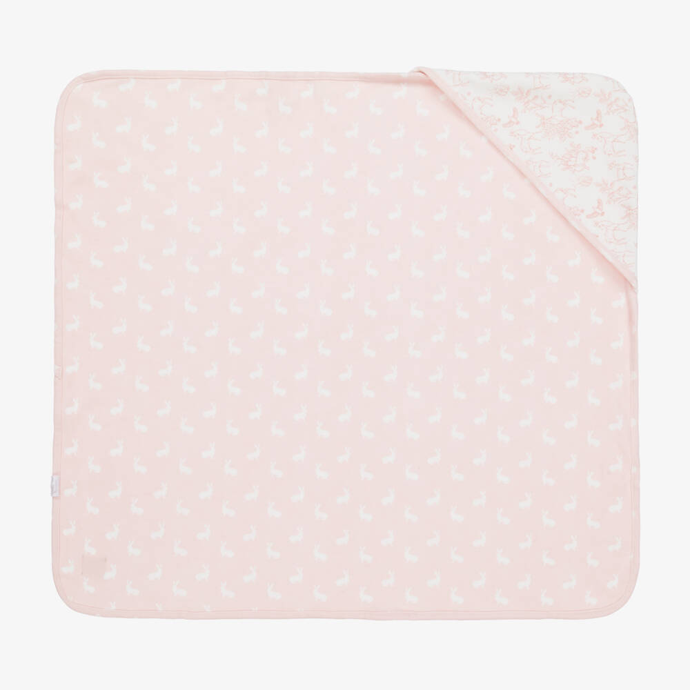 The Little Tailor-Pink Woodland Print Reversible Blanket (69cm) | Childrensalon Outlet