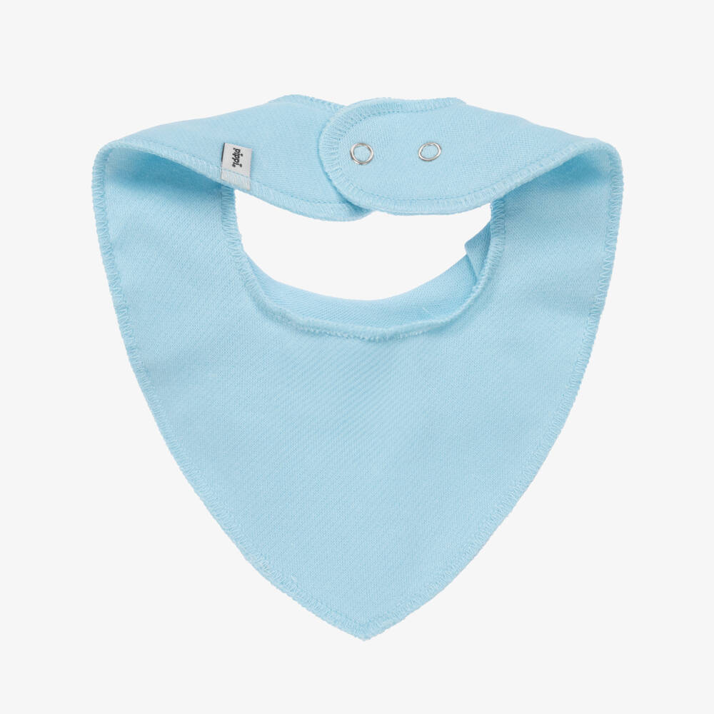 Pippi-Blue Organic Cotton Bandana Baby Bib | Childrensalon Outlet