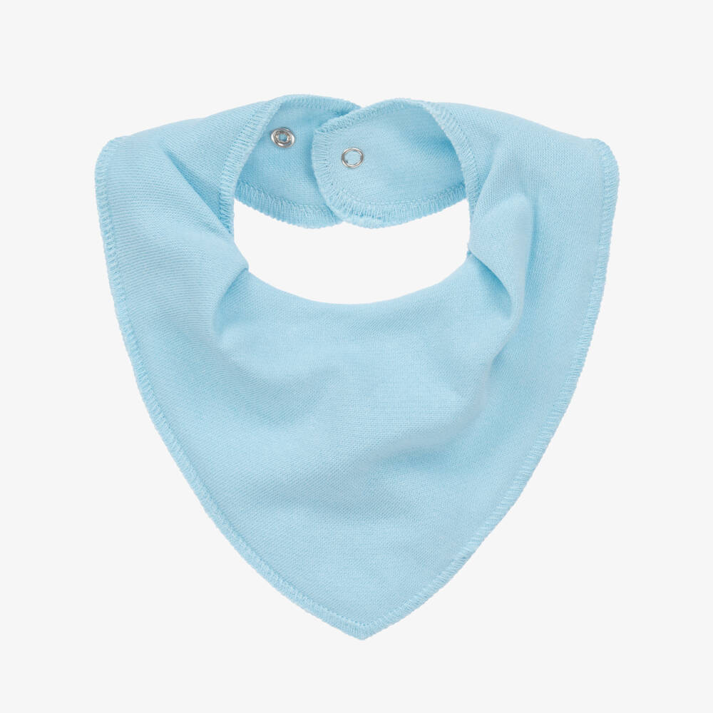 Pippi-Blue Organic Cotton Bandana Baby Bib | Childrensalon Outlet