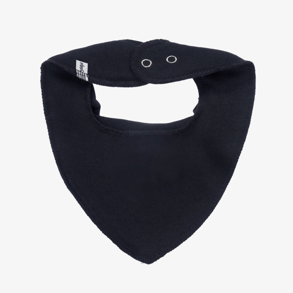 Pippi-Blue Organic Cotton Bandana Baby Bib | Childrensalon Outlet