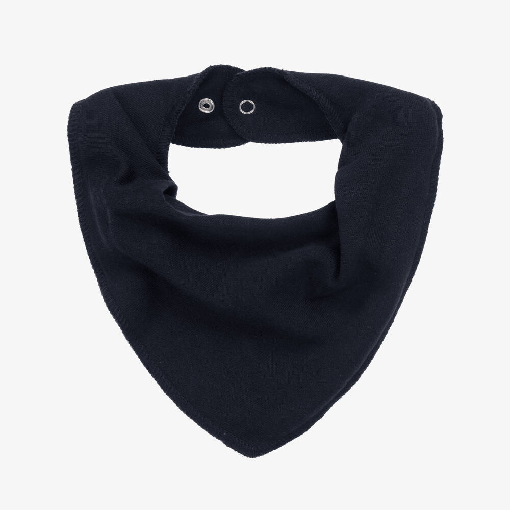 Pippi-Blue Organic Cotton Bandana Baby Bib | Childrensalon Outlet