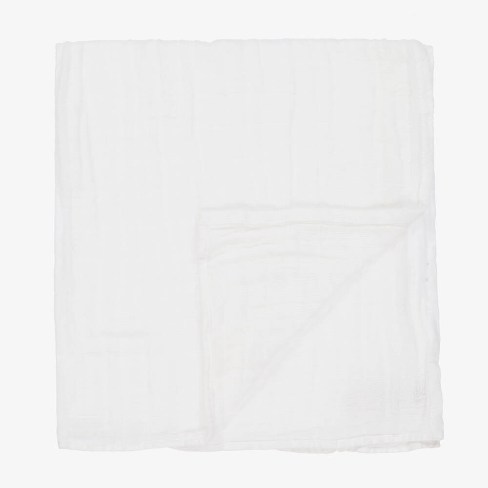 Pippi-Blue Organic Cotton Muslin Cloths (4 Pack) | Childrensalon Outlet