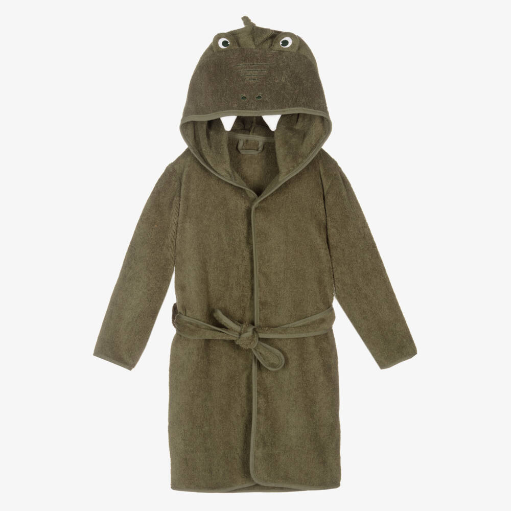 Pippi-Boys Cozy Cotton Khaki Bathrobe | Childrensalon Outlet