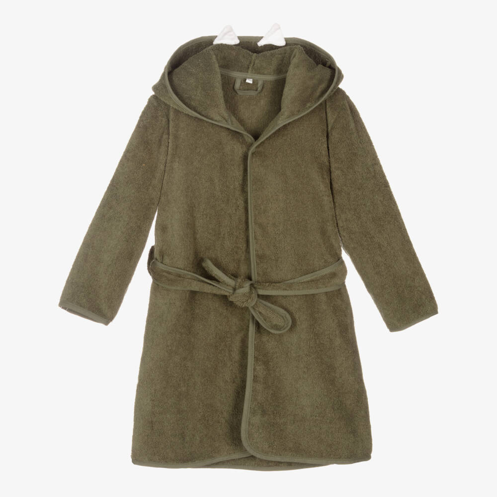 Pippi-Уютный хлопковый халат хаки для мальчиков | Childrensalon Outlet