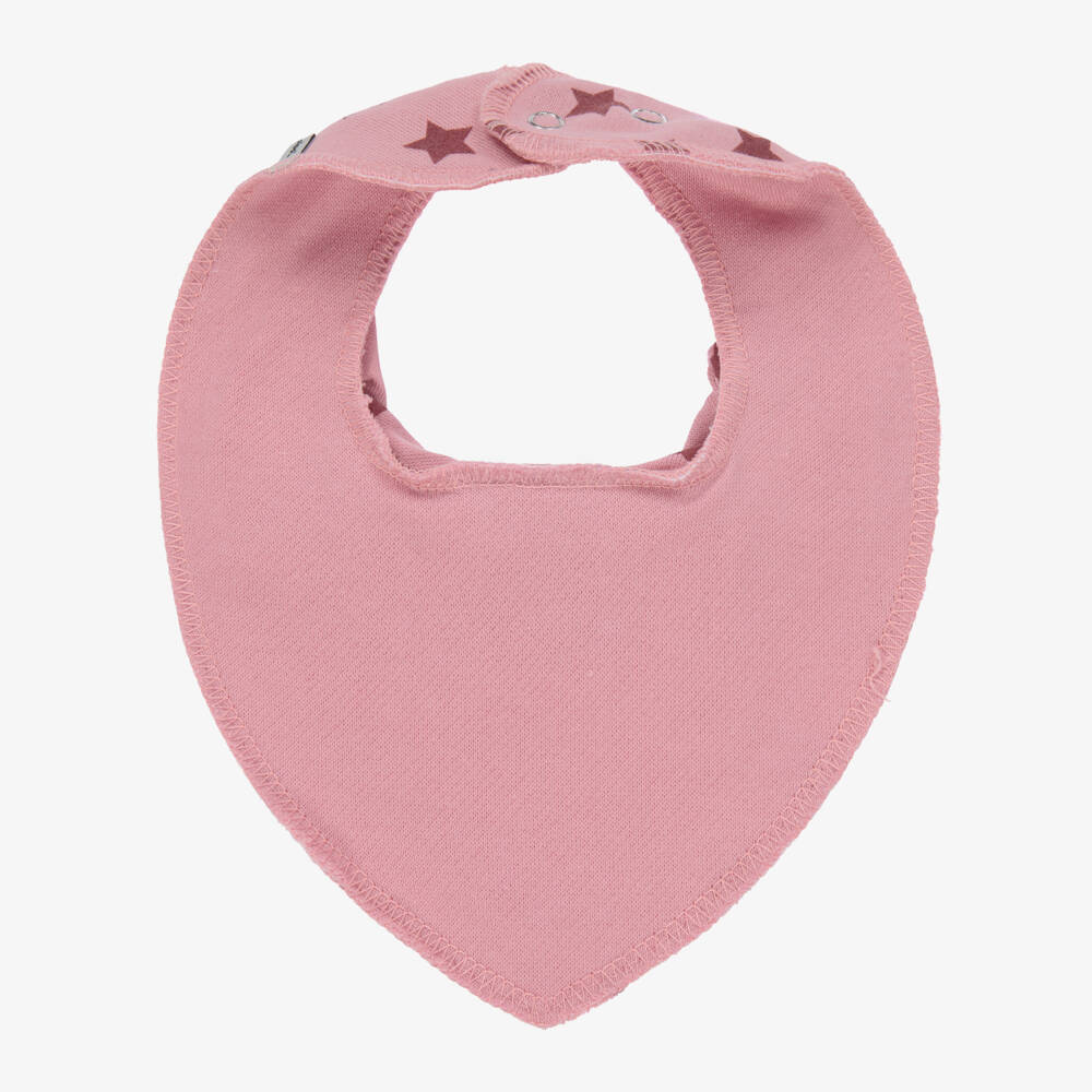 Pippi-Girls Pink Organic Cotton Bandana Baby Bib | Childrensalon Outlet