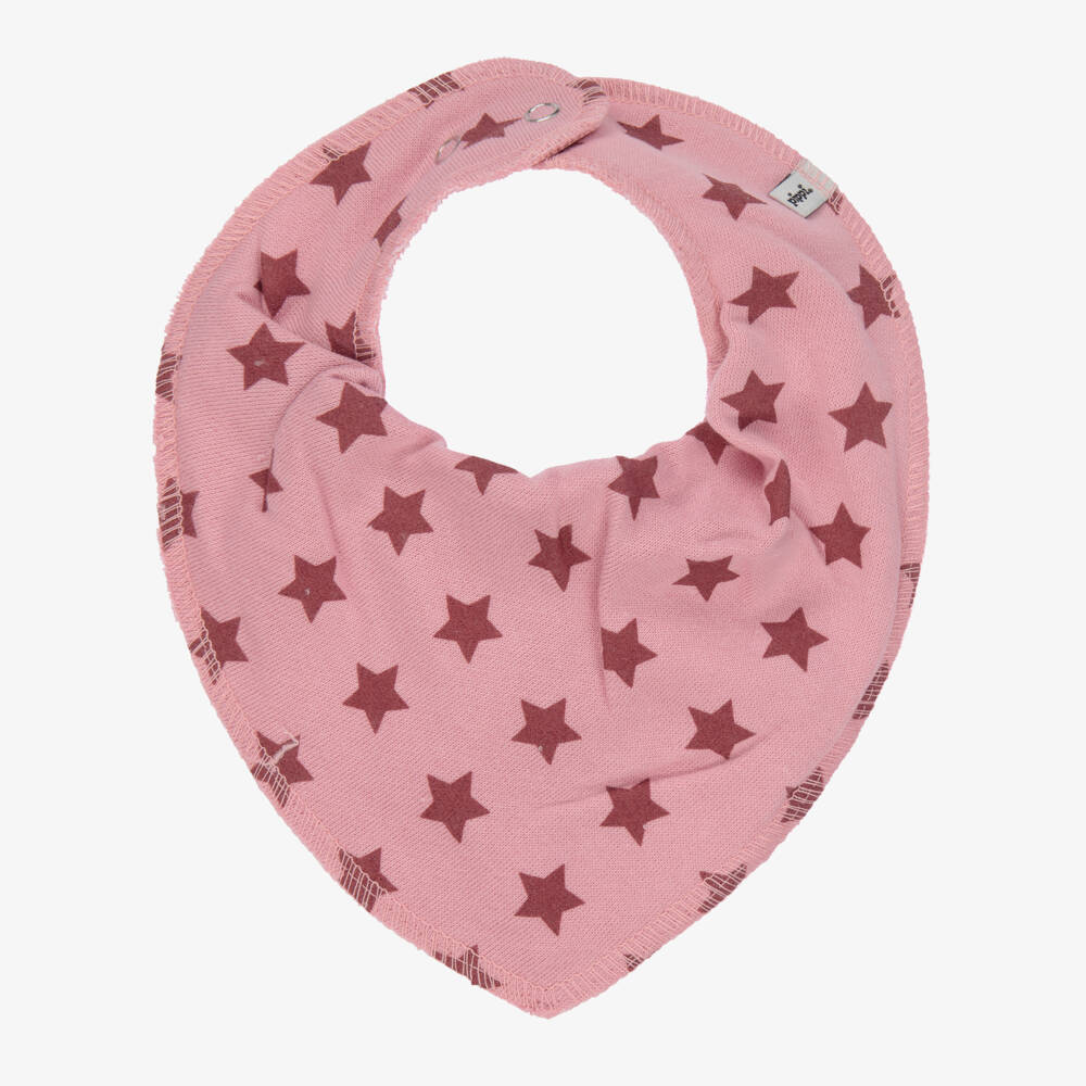 Pippi-Girls Pink Organic Cotton Bandana Baby Bib | Childrensalon Outlet