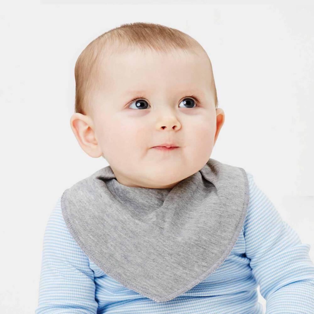 Pippi-Grey Organic Cotton Bandana Baby Bib | Childrensalon Outlet
